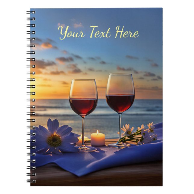 Carnet Vin et plage sur mesure (Devant)