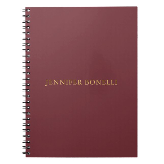 Carnet Vin & Or Couleur Professionnel Tendance Moderne Un (Devant)