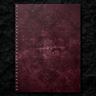 Carnet Vin Velvety Damask Glam Grunge de Bordeaux Sangr