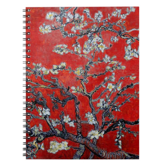 Carnet Vincent van Gogh Branches avec rouge amande en fle (Devant)