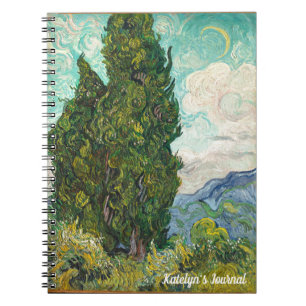 Carnet Vincent Van Gogh Cyprès Monogramme Impressionnist