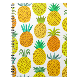 Carnet vintage ananas sans soudure motif isolé sur whi