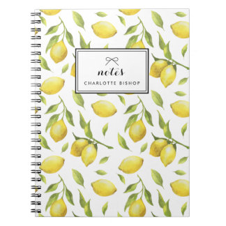 Carnet Vintage Aquarelle Lemons et Motif de verdure