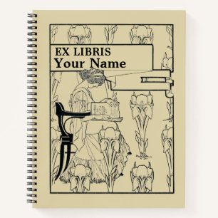 Carnet Vintage Art Nouveau Style Ex Libris Modèle