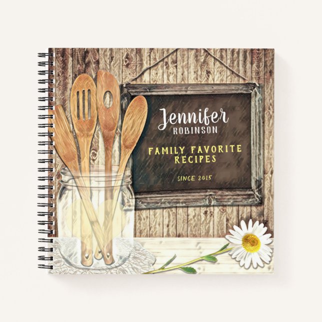 Carnet Vintage avec Mason Jar Cookbook Design (Devant)