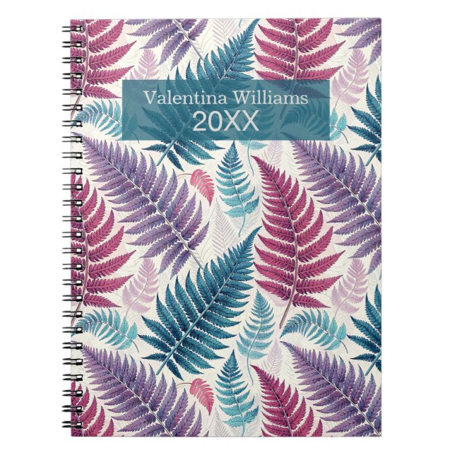 Carnet Vintage Botanical Fern Monogram (Devant)