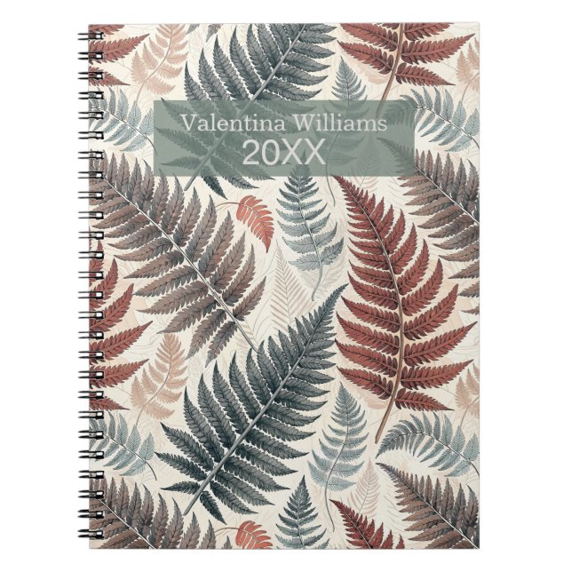 Carnet Vintage Botanical Fern Monogram (Devant)