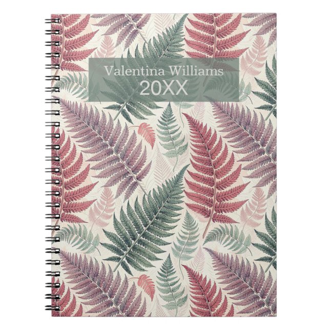 Carnet Vintage Botanical Fern Monogram (Devant)