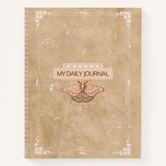 carnet vintage brun chic (Devant)