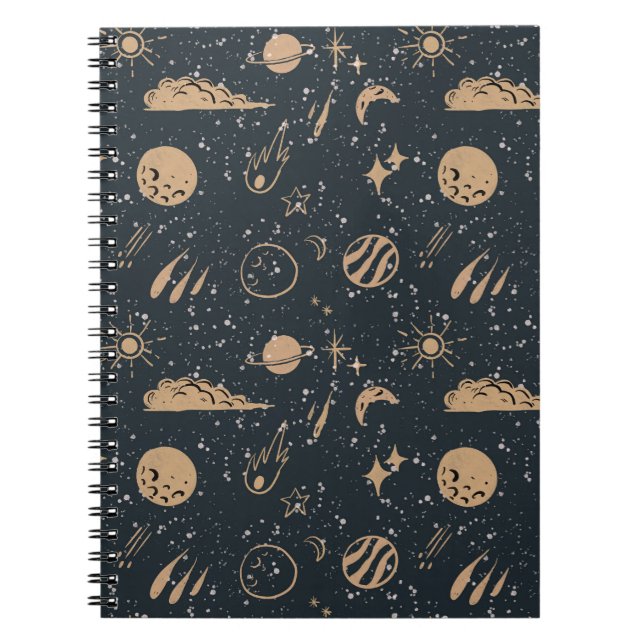 Carnet Vintage Celestial Space Pattern (Devant)