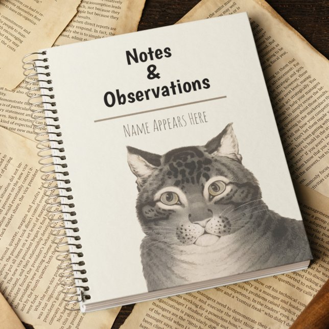 Carnet Vintage Chat Personnalisé Currier & Ives Victorian (This adorable cat dates to the early 1800s. How can you not smile when you see him?)