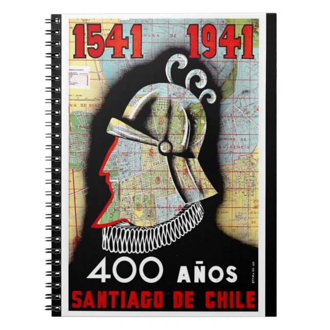 Carnet Vintage Chili Santiago Voyage (Devant)