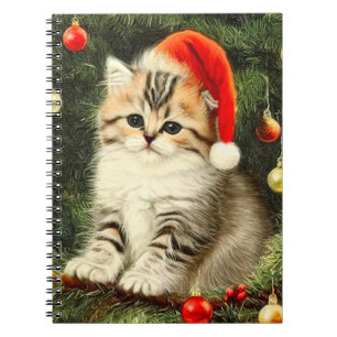 Carnet Vintage Christmas Kitten