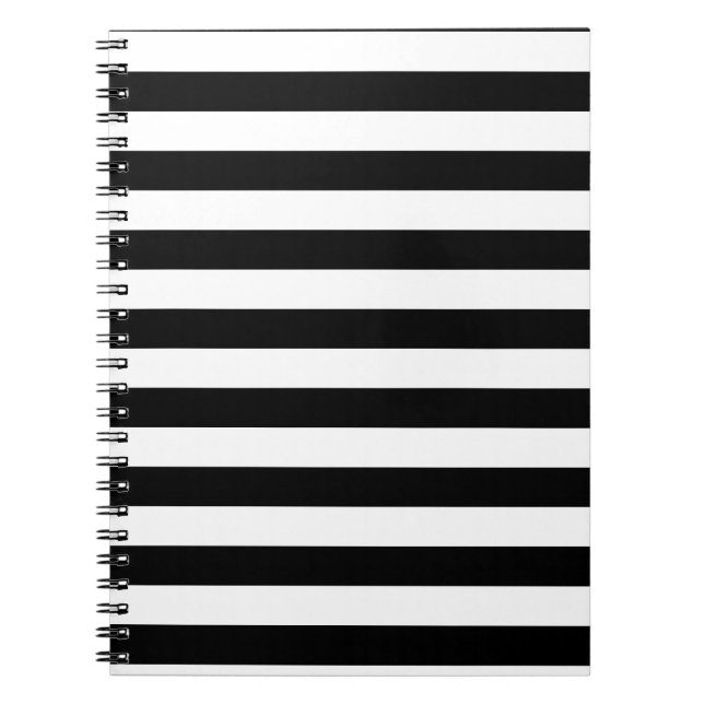 Carnet Vintage Classic rayures noir & blanc (Devant)