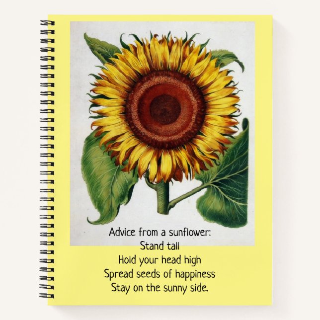 Carnet Vintage - Conseil d'un tournesol, (Devant)