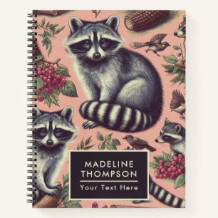 Carnet Vintage Cute Racoon