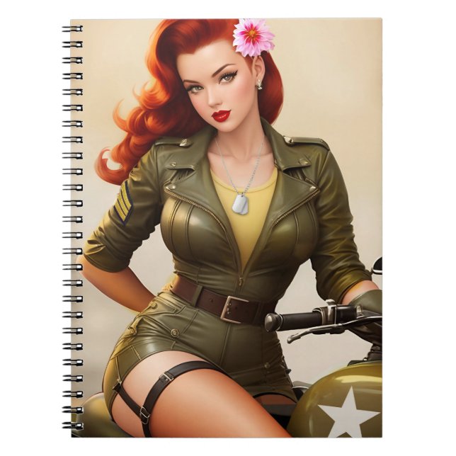 Carnet vintage de moto militaire (Devant)