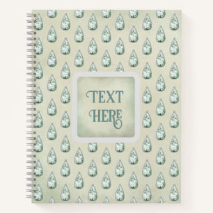 Carnet Vintage diamant turquoise strass victorien