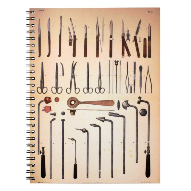 Carnet vintage d'instruments Médicale (Devant)