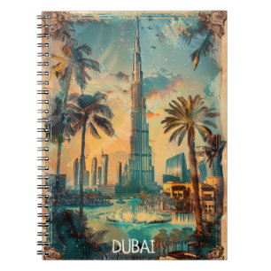 Carnet Vintage Dubaï Émirats arabes unis Burj Khalifa