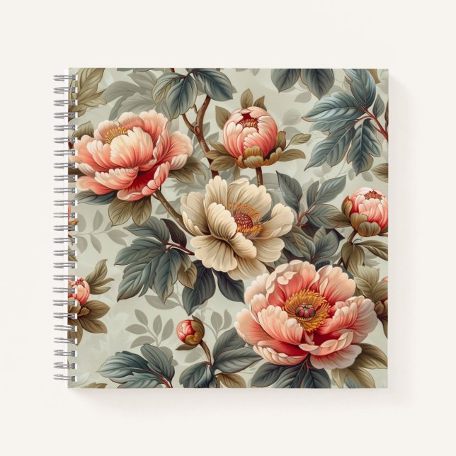 Carnet Vintage élégant floral (Devant)