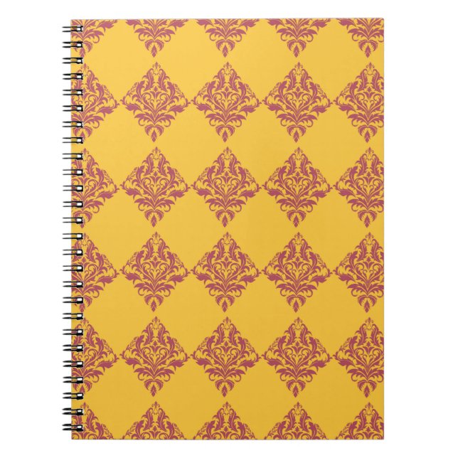 Carnet Vintage en damas orange (Devant)