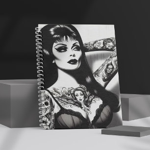 Carnet Vintage fille Goth tatouée