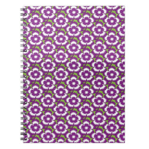 Carnet Vintage fleuri violet Dianthus Barbatus motif
