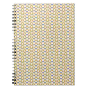 Carnet Vintage Floral bleu et jaune motif Jonquil