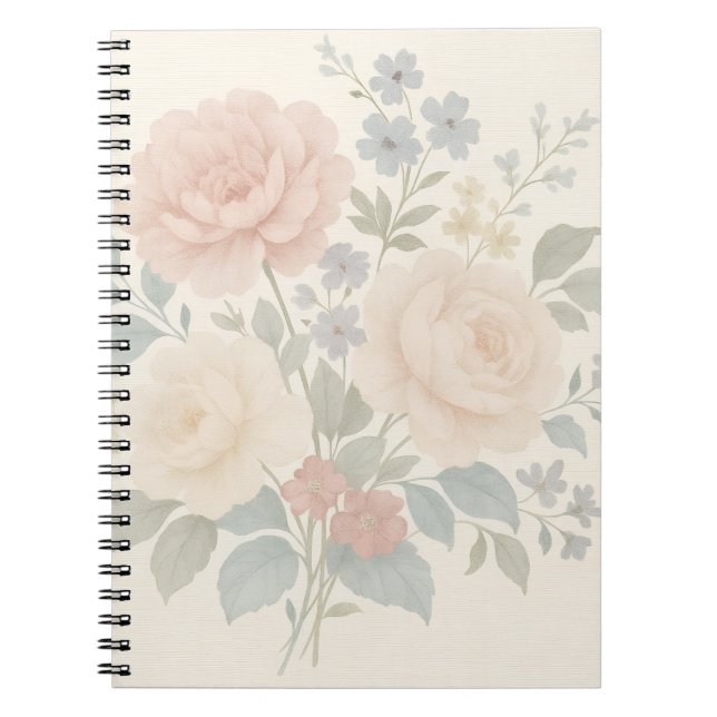 Carnet Vintage Floral Linen Notebook (Devant)