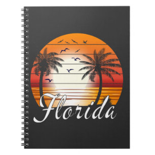 Carnet Vintage Floride USA Palm Trees Summer Beach