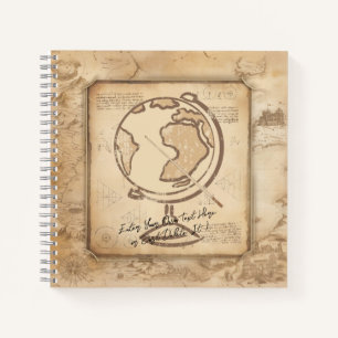 Carnet Vintage Globe. Géographie et histoire Cadeau de l'