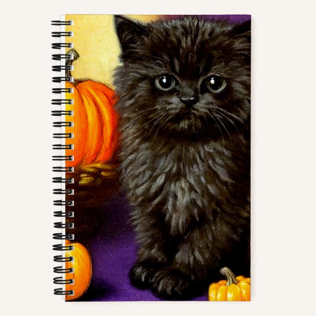 Carnet Vintage Halloween Kitten (Recto)