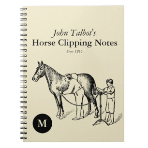 Carnet VINTAGE Horse Clipping Monogram Notebook