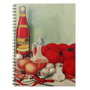 Carnet Vintage Italien Alimentation Tomate Onions Poivron