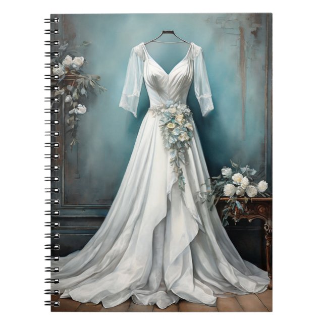 Carnet Vintage Mariage blanc robe nuptiale (Devant)