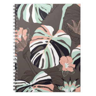 Carnet Vintage motif sans couture. Fl tropical contempora