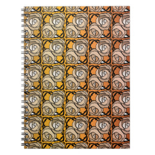 Carnet Vintage noir et or Rose motif floral