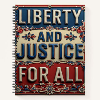 Carnet Vintage Patriotic Liberty and Justice For All