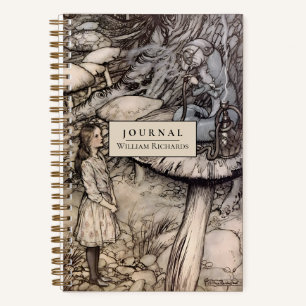Carnet Vintage personnalisé Alice Wonderland Art pointé