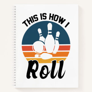 Carnet Vintage Retro Bowling Sports Team Quote