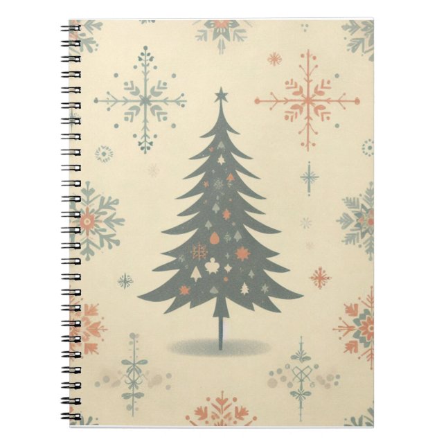 Carnet Vintage/rétro moderne Noël/hiver (Devant)