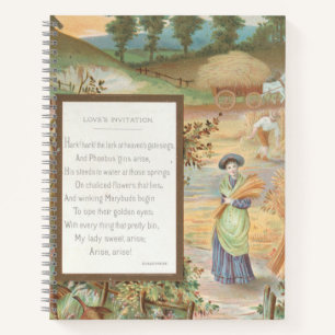 Carnet Vintage Rétro Saint-Valentin, Paysage de Campagne