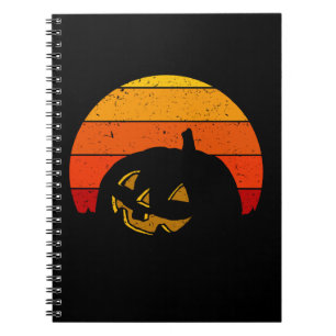 Carnet Vintage Retro Sunset Halloween Citrouille