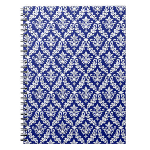 Carnet vintage Royal Blue Damask
