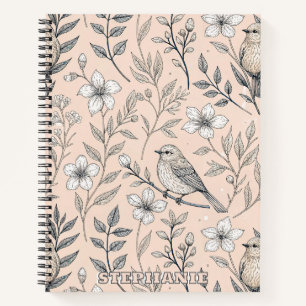 Carnet Vintage Sakura Cerry Blossom & Bird Aesthétiquemen