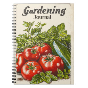 Carnet Vintage salade de concombre de tomate de jardinage