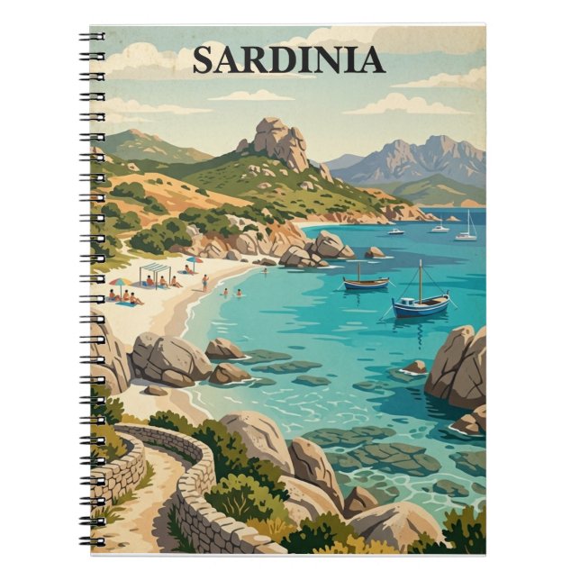 Carnet Vintage Sardinia Italy Mediterranean Scenery (Devant)