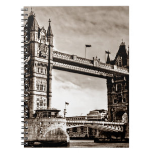 Carnet Vintage Sepia London Tower Bridge