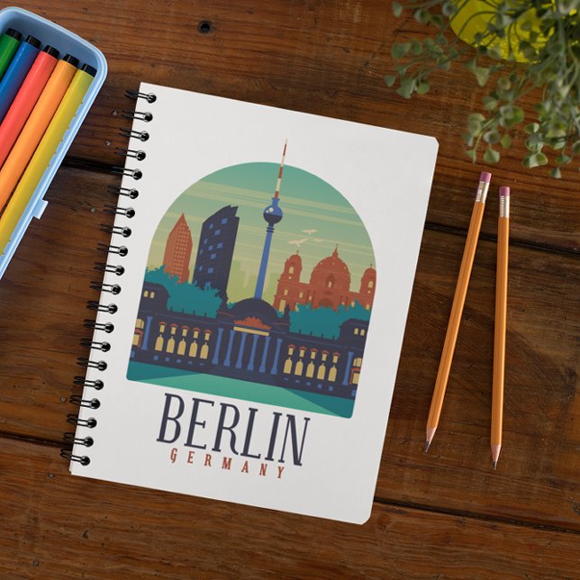 Carnet Vintage Skyline Berlin Allemagne (berlin germany cityscape notebook)